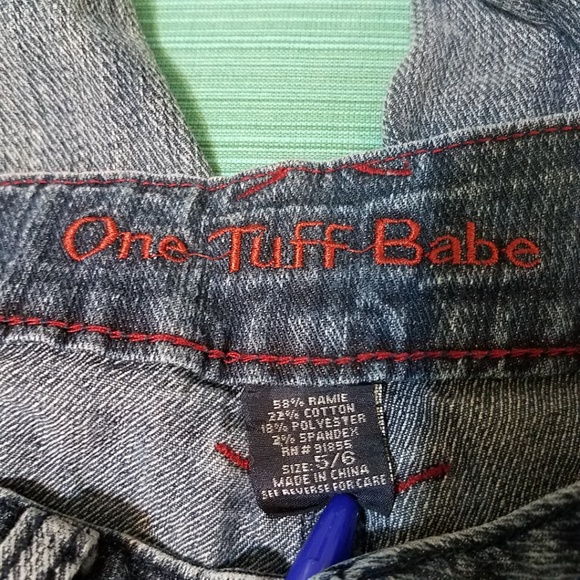 One Tuff Babe Women's Jean 5/6 Fun Rainbow Details - Picture 4 of 8